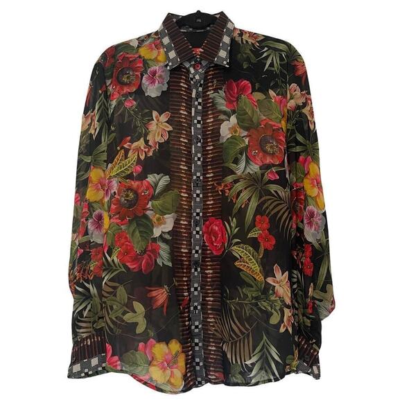 MONDO Exclusive Limited Edition Men's Designer Floral Print Dress Shirt Size XL - Picture 1 of 9